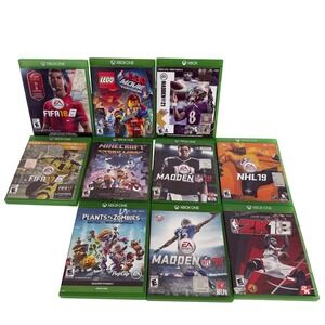 Xbox One Game Lot 10 Games FIFA Madden Minecraft LEGO Movie‎ NHL NBA 2K18 CIB